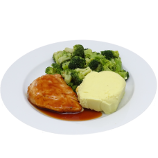 Kipfilet  kippenjus, broccoli en aardappelpuree